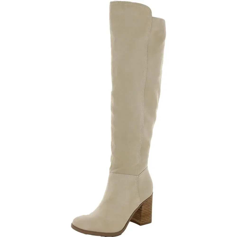 Naturalizer Kyrie womens suede water repellent knee-high boots cream sz 6 $265